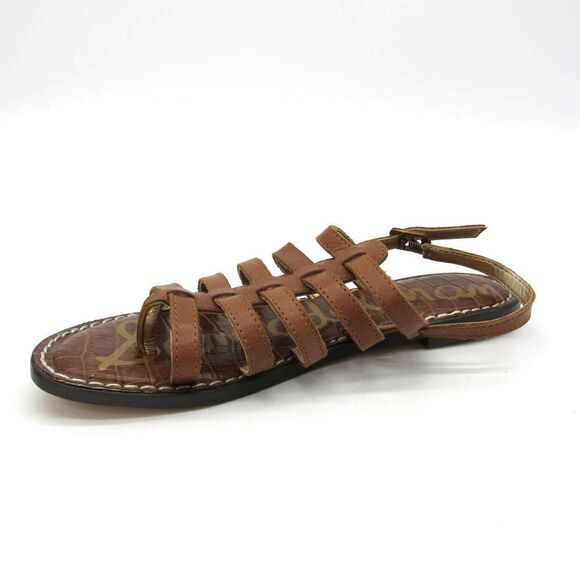 Sam Edelman Garland Strappy Brown Leather Flat Sandals 6.5 - Picture 6 of 10